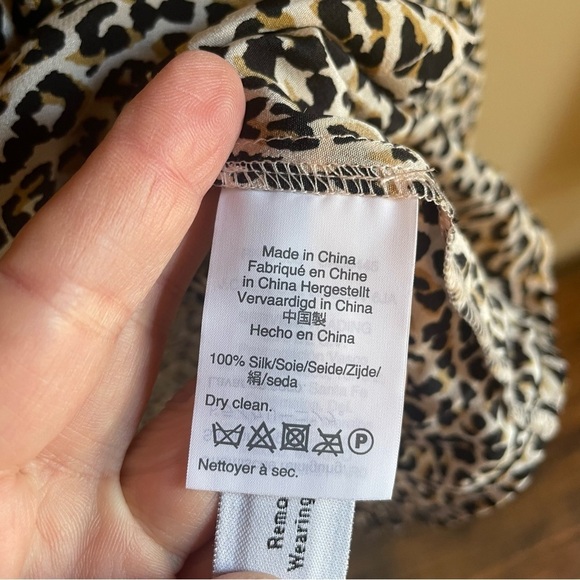J Crew Leopard Print Silk Button Down Blouse Size 14 - Picture 4 of 7